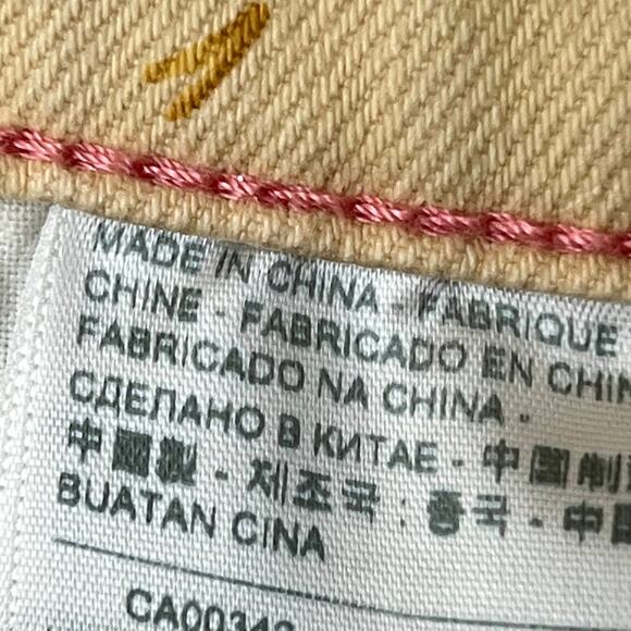 Levi's Perfectly Slimming 512 Straight Leg Jeans Women's 14 Floral Print Yellow - Picture 12 of 14